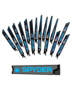 Spyder Products 14 Piece Black Series Bi Metal Reciprocating Saw Blade Kit with Case 200308